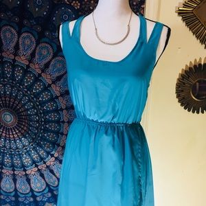 Teal blue dress Sz small silky soft ❤️